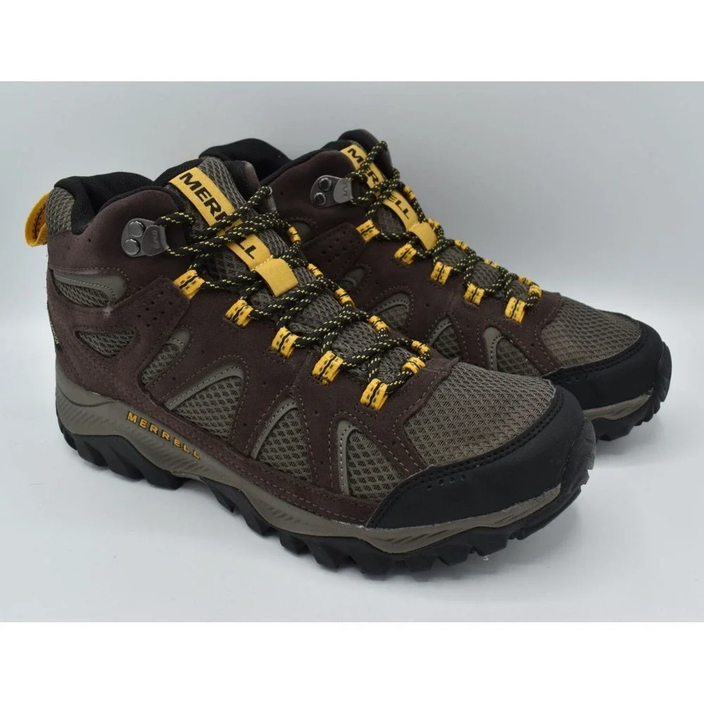 Merrell Mens Size 9.5 Oakcreek Mid Waterproof Expresso Hiking Boots Shoes